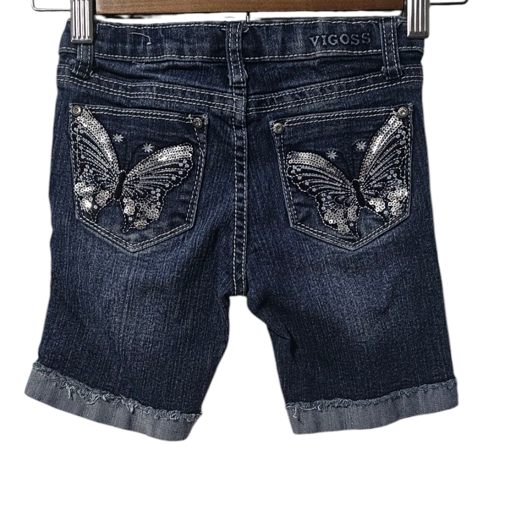 Vigoss Girls Stretchy Sequined Butterflies Bermuda Shorts | The Jagger | Size 6